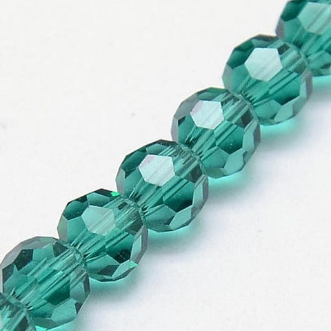 BeadsBalzar Beads & Crafts TEAL (BE7916-13) (BE7916-X) Glass Beads Strands, Faceted, Round, 8mm (1 STR)