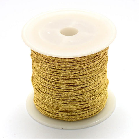 BeadsBalzar Beads & Crafts (TH5468) Nylon Thread, with Metallic Cords, Gold 1.0mm in diameter