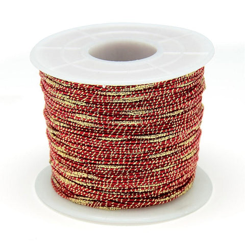 BeadsBalzar Beads & Crafts (TH5469B-X) Nylon Thread with Metallic Cord, FireBrick Size: about 1~1.5mm in diameter