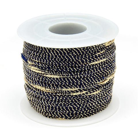 BeadsBalzar Beads & Crafts (TH5469C-X) Nylon Thread with Metallic Cord, Black Size: about 1~1.5mm in diameter