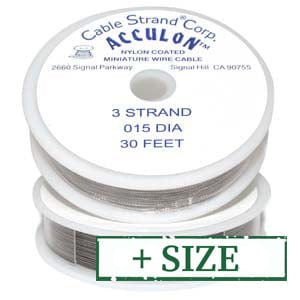 BeadsBalzar Beads & Crafts TIGERTAIL ACCULON CLEAR STRAND WIRE (30 FT)