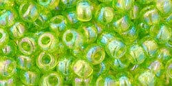 BeadsBalzar Beads & Crafts (TR-06-164) TOHO Round 6/0 : Transparent-Rainbow Lime Green (25 GMS)