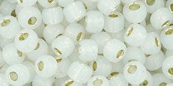 BeadsBalzar Beads & Crafts (TR-06-2100) TOHO - Round 6/0 : Silver-Lined Milky White (25 GMS)