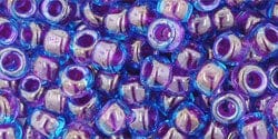 BeadsBalzar Beads & Crafts (TR-06-252) TOHO Round 6/0 : Inside-Color Aqua/Purple-Lined (25 GMS)