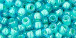 BeadsBalzar Beads & Crafts (TR-06-954-250G) TOHO - Round 6/0 : Inside-Color Aqua/Lt Jonquil-Lined