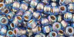 BeadsBalzar Beads & Crafts (TR-06-997) TOHO - Round 6/0 : Gold-Lined Rainbow Lt Sapphire (25 GMS)