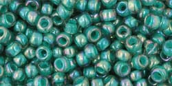BeadsBalzar Beads & Crafts (TR-08-1833-250G) TOHO - Round 8/0 : Inside-Color Rainbow Lt Sapphire/Opaque Teal-Lined (250 GMS)