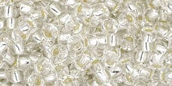 BeadsBalzar Beads & Crafts (TR-08-21-250G) TOHO - Round 8/0 : Silver-Lined Crystal  (250 GMS)