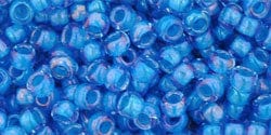 BeadsBalzar Beads & Crafts (TR-08-309) TOHO - Round 8/0 : Inside-Color Lt Sapphire/Opaque Blue-Lined (25 GMS)