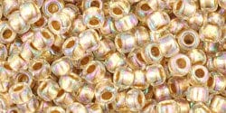 BeadsBalzar Beads & Crafts (TR-08-994) TOHO - Round 8/0 : Gold-Lined Rainbow Crystal (25 GMS)