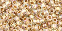 BeadsBalzar Beads & Crafts (TR-08-994) TOHO - Round 8/0 : Gold-Lined Rainbow Crystal (250 GMS)