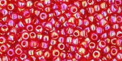 BeadsBalzar Beads & Crafts (TR-11-165B) TOHO - Round 11/0 : Transparent-Rainbow Siam Ruby (25 GMS)