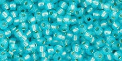 BeadsBalzar Beads & Crafts (TR-11-2117) TOHO Round 11/0 : Silver-Lined Milky Aqua (25 GRAMS)