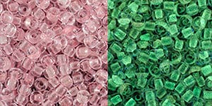 BeadsBalzar Beads & Crafts (TR-11-2720) TOHO - Round 11/0 : Glow In The Dark - Pink/Yellow Green (25 GMS)