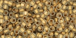 BeadsBalzar Beads & Crafts (TR-11-989F-250G) TOHO - Round 11/0 : Gold-Lined Frosted Crystal (250 GMS)