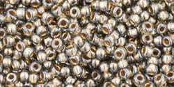 BeadsBalzar Beads & Crafts (TR-11-993) TOHO - Round 11/0 : Gold-Lined Black Diamond (25 GMS)