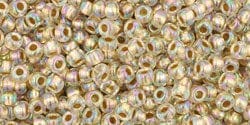 BeadsBalzar Beads & Crafts (TR-11-994) TOHO - Round 11/0 : Gold-Lined Rainbow Crystal (25 GMS)