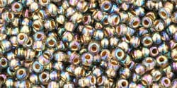 BeadsBalzar Beads & Crafts (TR-11-999) TOHO - Round 11/0 : Gold-Lined Rainbow Black Diamond (25 GMS)
