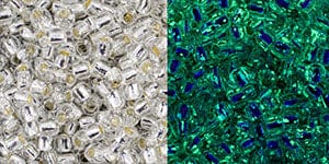 BeadsBalzar Beads & Crafts (TR-11-PF2700S) TOHO - Round 11/0 : Glow In The Dark - Silver-Lined Crystal/Glow Green (250 GMS)