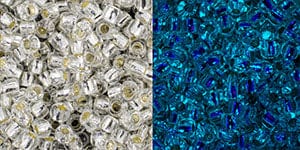 BeadsBalzar Beads & Crafts (TR-11-PF2701S) TOHO - Round 11/0 : Glow In The Dark - Silver-Lined Crystal/Glow Blue (25 GMS)