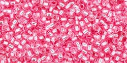 BeadsBalzar Beads & Crafts (TR-15-38) TOHO - Round 15/0 : Silver-Lined Pink (2.5" TUBE)