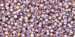 BeadsBalzar Beads & Crafts (TR-15-926) TOHO - Round 15/0 : Inside-Color Lt Topaz/Opaque Lavender-Lined (2.5" TUBE)