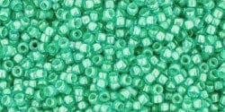 BeadsBalzar Beads & Crafts (TR-15-954) TOHO - Round 15/0 : Inside-Color Aqua/Lt Jonquil-Lined (2.5" TUBE)