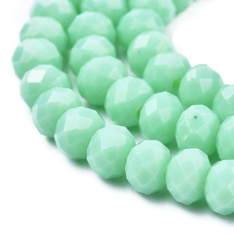 BeadsBalzar Beads & Crafts TURQOUISE (BE7914-D14) (BE7914-X) Opaque Glass beads, Faceted, Rondelle, Turquoise 4x3mm