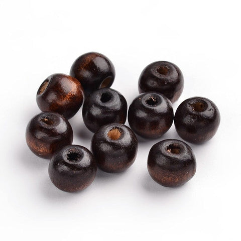 BeadsBalzar Beads & Crafts (WB5564) Natural Wood Beads, Dyed, Round, Coffee 12mm (100 PCS)