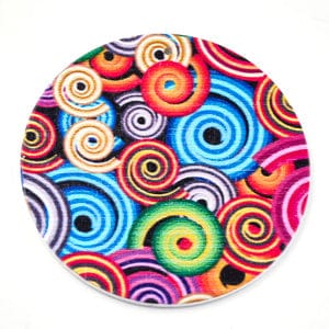 BeadsBalzar Beads & Crafts (WB5723) Printed Wooden Big Pendants, Dyed, Flat Round, Colorful  60mm
