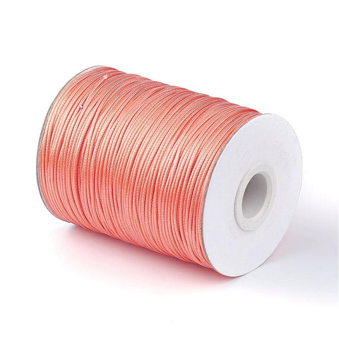 BeadsBalzar Beads & Crafts (WC-A150) Korean Waxed Polyester Cord, Coral 1MM
