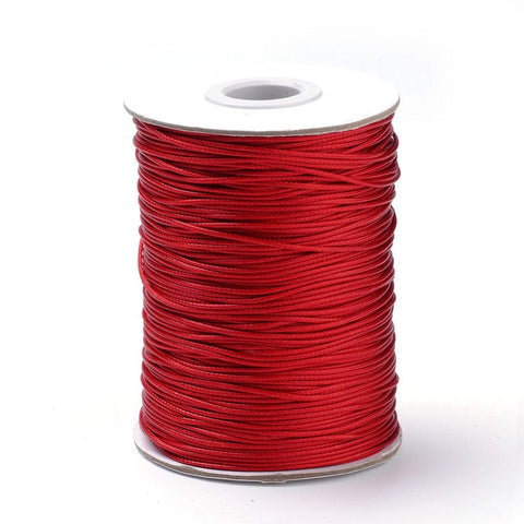 BeadsBalzar Beads & Crafts (WC08-133) Braided Korean Waxed Polyester Cords, Red (80 MET)