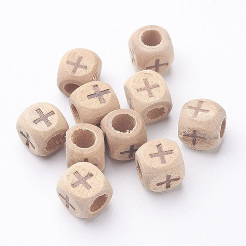 BeadsBalzar Beads & Crafts (WC4277) Wood cube with Cross (40 PCS)