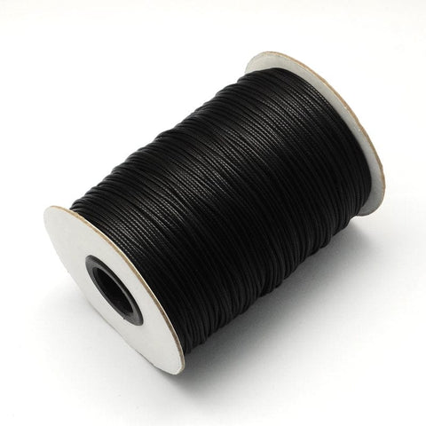 BeadsBalzar Beads & Crafts (WC5230A) Korean Wax Polyester Cords, Black Size: about 2mm thick;