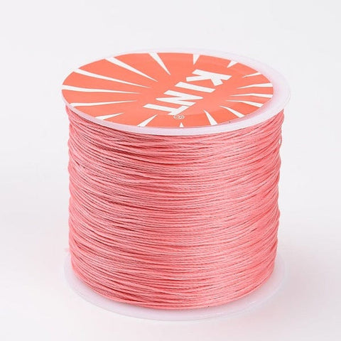 BeadsBalzar Beads & Crafts (WC7043-11) PINK (WC7043-X) Round Waxed Polyester Cords, 0.5mm (106METS)