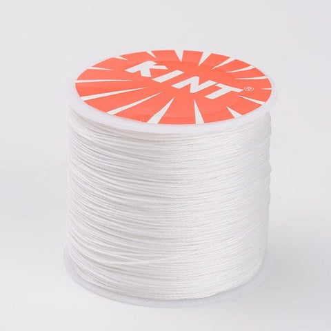 BeadsBalzar Beads & Crafts (WC7043-18) WHITE (WC7043-X) Round Waxed Polyester Cords, 0.5mm (106METS)
