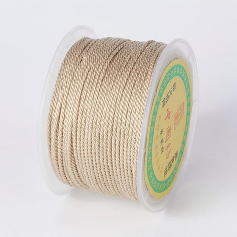 BeadsBalzar Beads & Crafts WHEAT (CP7855-14) (CP7855-X) Round Polyester Cords, Milan Cords/Twisted Cords,1.5~2mm (50yards)