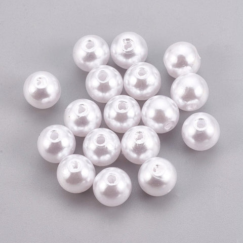 BeadsBalzar Beads & Crafts WHITE (AB6373-03) (AB6378-X) ABS Plastic Imitation Pearl Beads, Round, 4mm (10 GMS)
