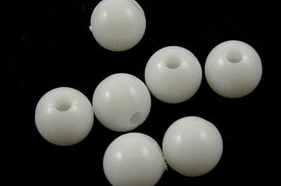 BeadsBalzar Beads & Crafts WHITE (AB8481-3) (AB8481-X) Acrylic Beads, Round, AB Color, 4mm (10 GMS / +-350 PCS)