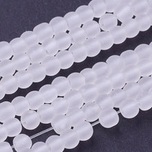 Load image into Gallery viewer, BeadsBalzar Beads &amp; Crafts WHITE (BE5439-13) (BE5439-X) Transparent Glass Bead Strands, Frosted, Round, 4MM (1 STR)
