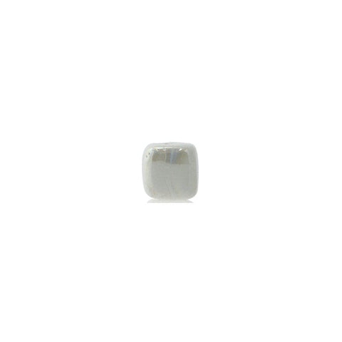 BeadsBalzar Beads & Crafts WHITE (GC7352D) (GC7352X) Enamel-Glazed Ceramic Slider Cube 6.5mm (Ø2.1mm) (6 PCS)