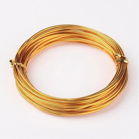 BeadsBalzar Beads & Crafts (WI150) Alumnium wire 2mm (Gold) 5meters