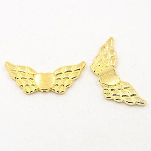 BeadsBalzar Beads & Crafts (WL5697) Golden Color, Wing with Heart about 41.5mm