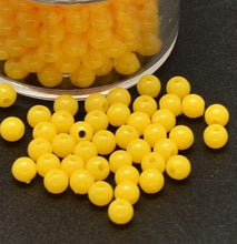 Load image into Gallery viewer, BeadsBalzar Beads &amp; Crafts YELLOW (AB8547-04) (AB8547-X) Round Opaque Acrylic Spacer Beads, 4mm  (10 GMS  / +-300 PCS)
