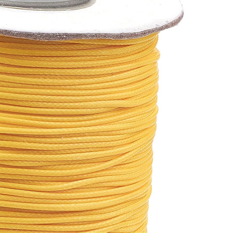 BeadsBalzar Beads & Crafts YELLOW GOLD (WC-A155) (WC-X) Korean Waxed Polyester Cord, 1mm (85yards/roll)